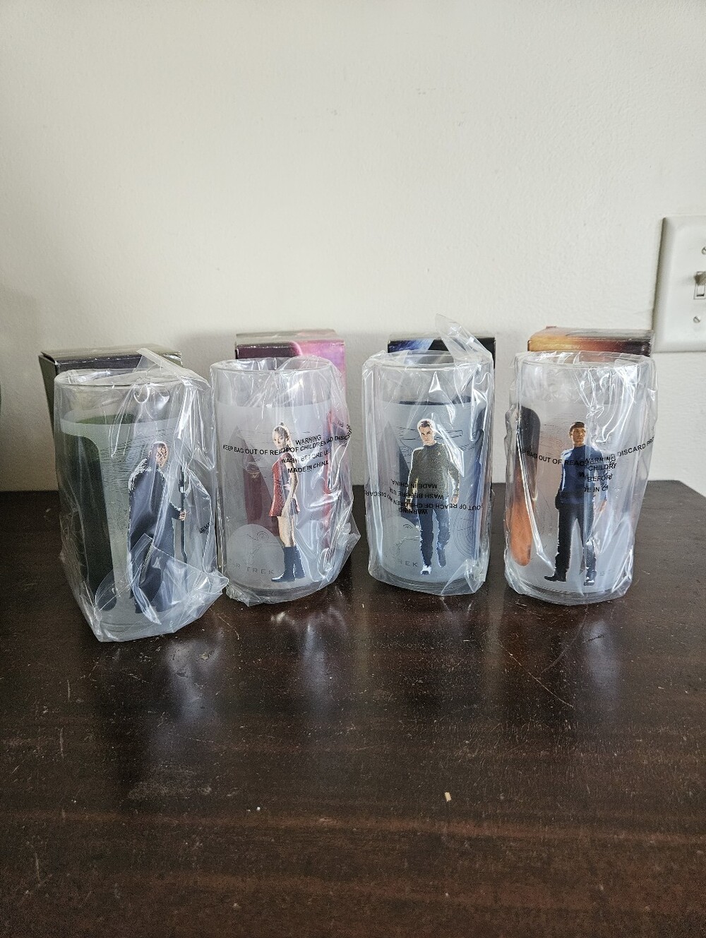 2009 Burger King Star Trek Movie Glasses Complete Set Of 4 Sealed Mint